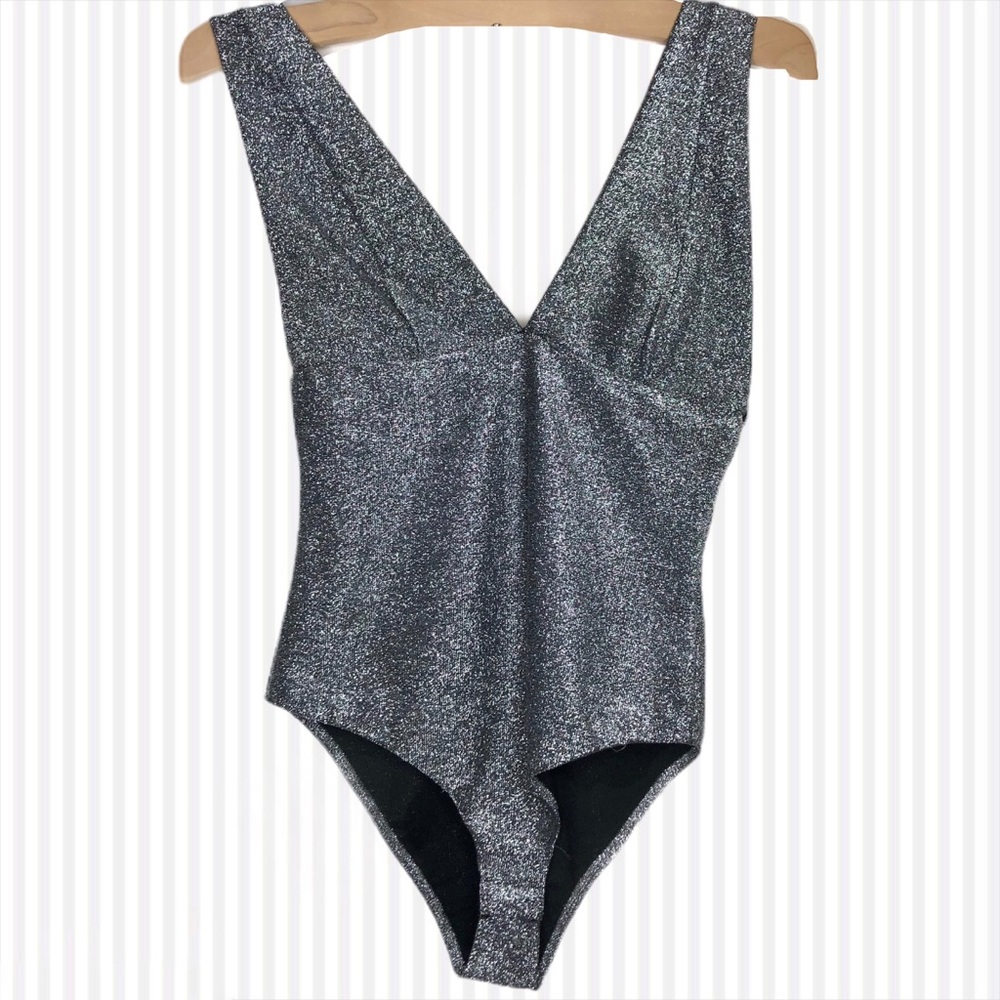 Zara Silver Glitter Bodysuit